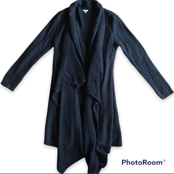 Charlotte Russe Sweaters - Black knit Charlotte Russe drape front Cardigan